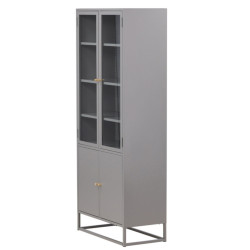 Armoire haute industrielle avec portes vitrées 190cm COBY