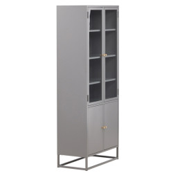 Armoire haute industrielle avec portes vitrées 190cm COBY