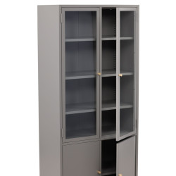 Armoire haute industrielle avec portes vitrées 190cm COBY