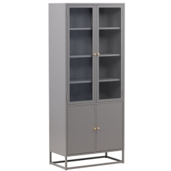 Armoire haute industrielle avec portes vitrées 190cm COBY