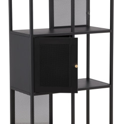 Armoire haute industrielle en métal noir 180cm OLGA