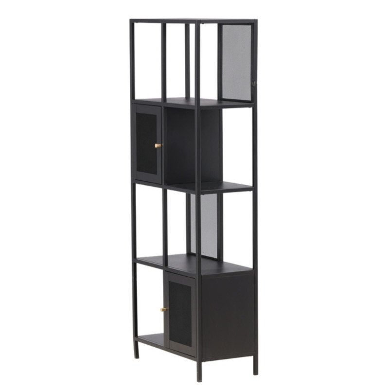 Armoire haute industrielle en métal noir 180cm OLGA