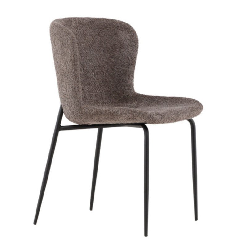 Chaise tendance en tissu bouclé et métal SHADDY