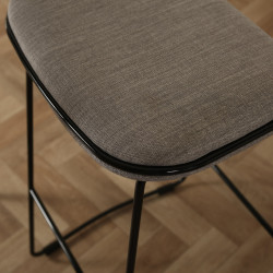 Tabouret mi-hauteur métal assise tissu PABLO