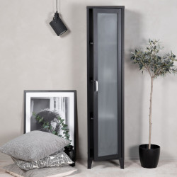 Armoire noire vitrée moderne en acier 150cm SACHA