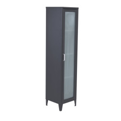 Armoire noire vitrée moderne en acier 150cm SACHA