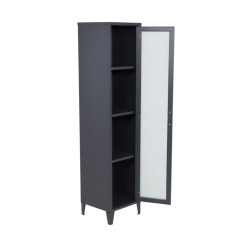 Armoire noire vitrée moderne en acier 150cm SACHA