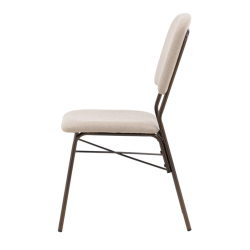 Chaise de salle à manger tendance en métal et tissu SOLENE