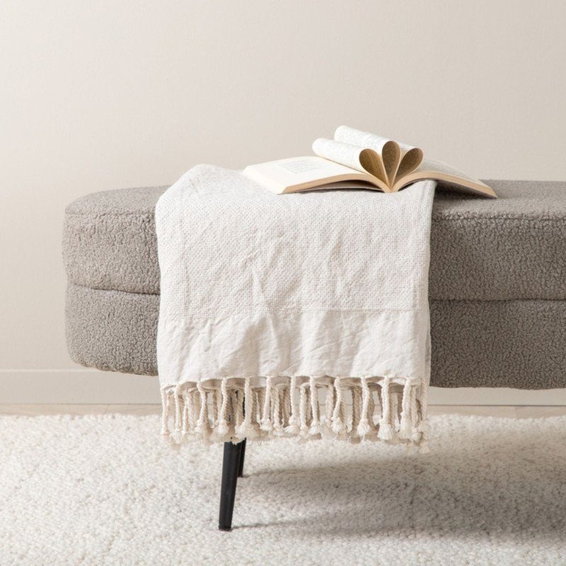 Banc oval tendance en peluche LOSTO