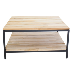 Table basse avec plateau en bois claie CIRABA