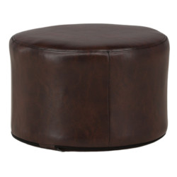 Pouf scandinave marron en simili cuir ETHAN