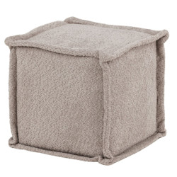 Pouf carré en polaire gris TINO