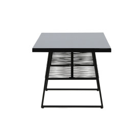 Table de jardin design plateau verre fumé 193x90cm CORDOBA