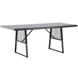 Table de jardin design plateau verre fumé 193x90cm CORDOBA