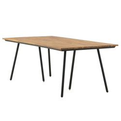 Table de jardin 200x100cm en bois et métal SICUANI