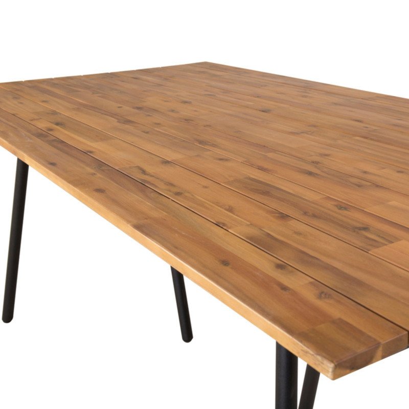 Table de jardin 200x100cm en bois et métal SICUANI