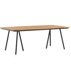 Table de jardin 200x100cm en bois et métal SICUANI