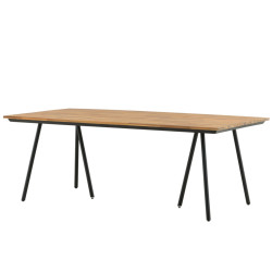 Table de jardin 200x100cm en bois et métal SICUANI