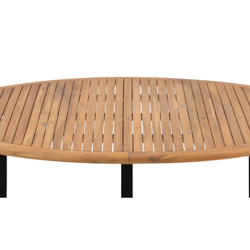 Table de jardin ronde 140cm en bois et métal BAGUA