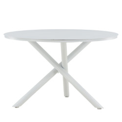 Table de jardin ronde 120cm en métal noir RENAFA