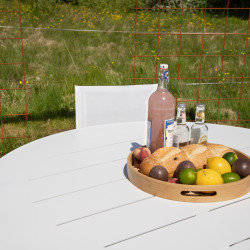 Table de jardin ronde 120cm en métal noir RENAFA