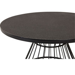 Table de jardin ronde en métal noir 120cm SULLANA