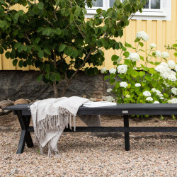 Banc d'extérieur tendance en bois noir RAVEN