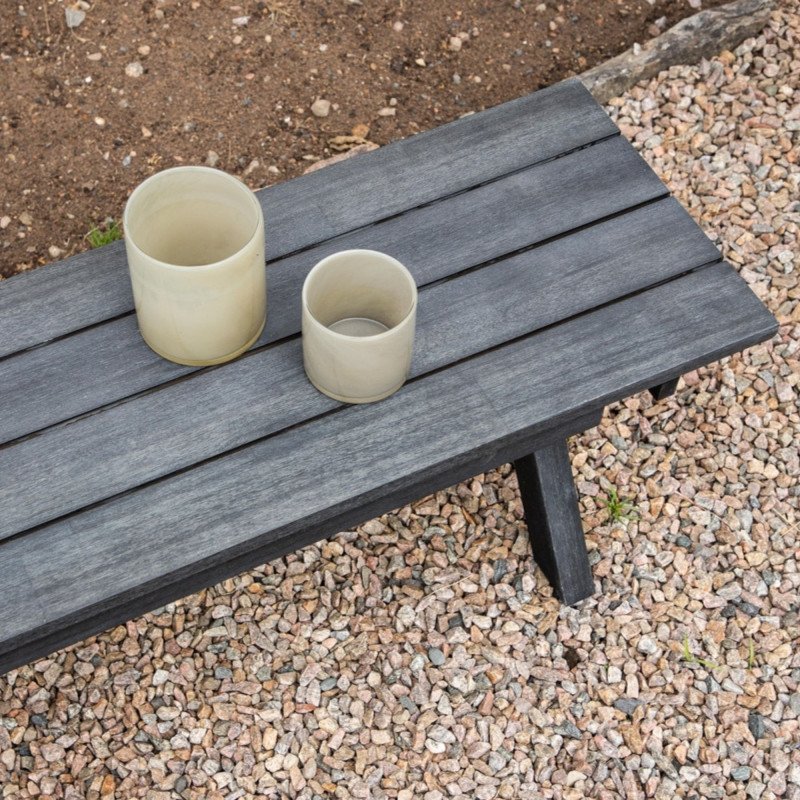 Banc d'extérieur tendance en bois noir RAVEN