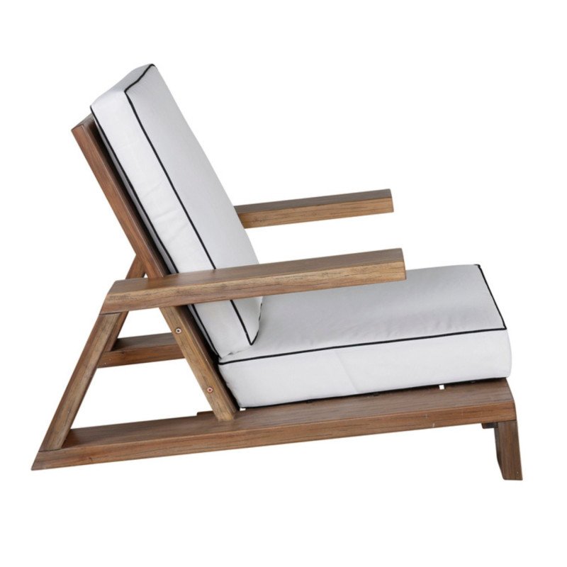 Fauteuil design extérieur en bois massif avec coussin PHUKET