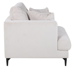 Fauteuil minimaliste beige en velours côtelé MANU