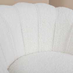 Fauteil blanc tendance en peluche CALVIN