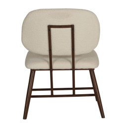 Petit fauteuil tendance en tissu bouclé beige WIOM