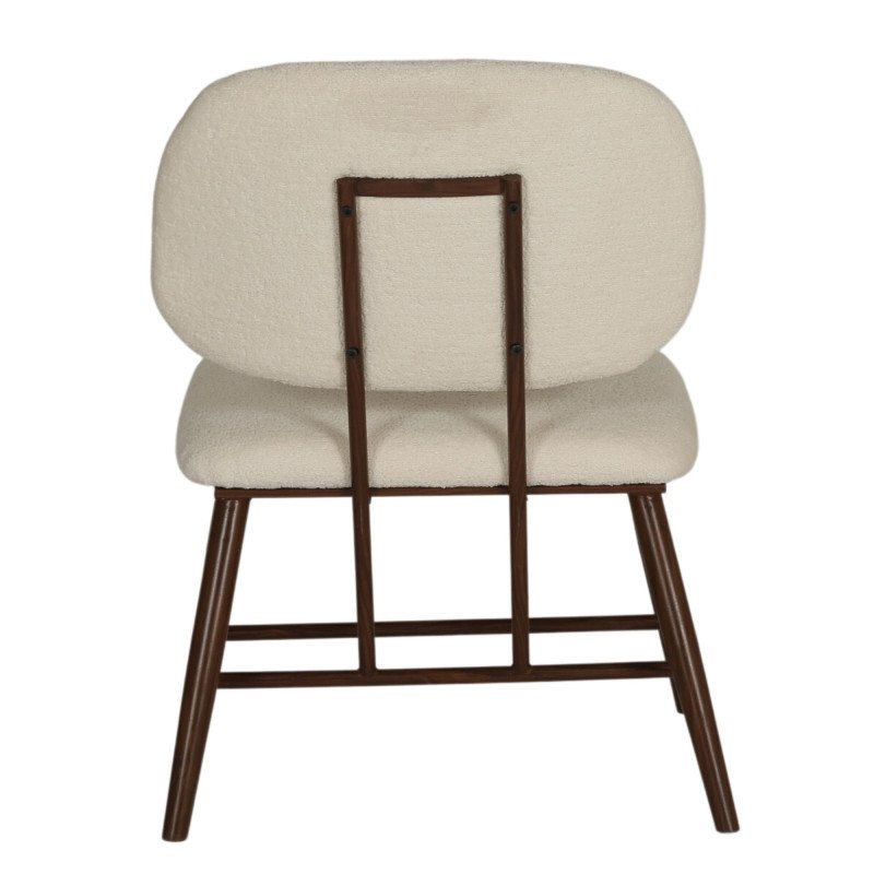 Petit fauteuil tendance en tissu bouclé beige WIOM