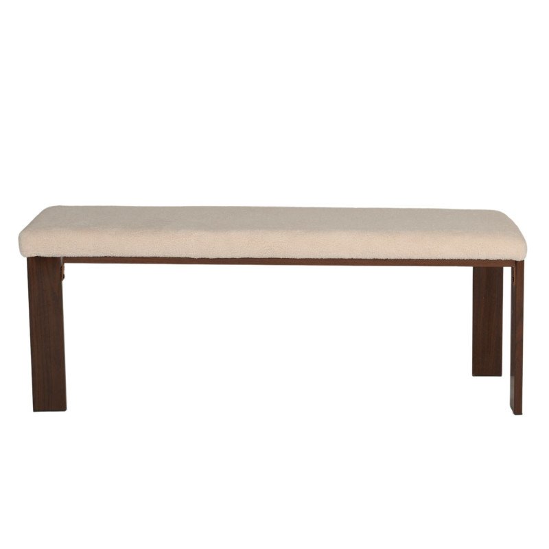 Banc 120cm en tissu bouclé beige PAXIO