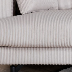 Fauteuil minimaliste beige en velours côtelé MANU