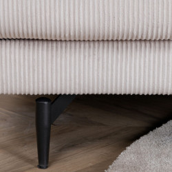 Fauteuil minimaliste beige en velours côtelé MANU