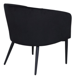 Fauteuil élégant et moderne en velours noir FLOBBY