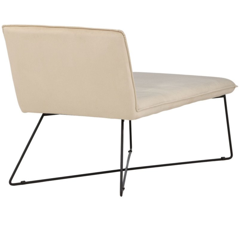 Chaise longue scandinave en velours beige JENNY