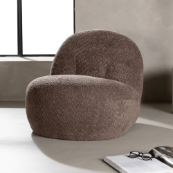 Chaine longue en tissu bouclé marron AMARA