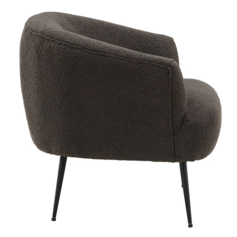 Fauteuil moderne en tissu bouclé gris FREDDY