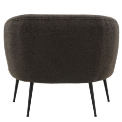 Fauteuil moderne en tissu bouclé gris FREDDY