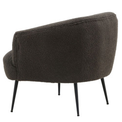 Fauteuil moderne en tissu bouclé gris FREDDY