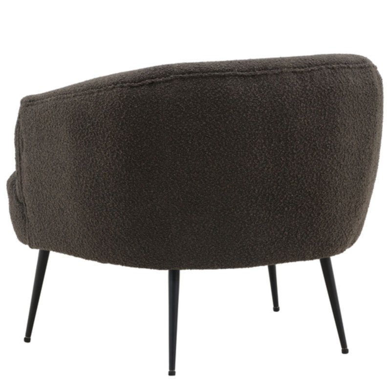 Fauteuil moderne en tissu bouclé gris FREDDY