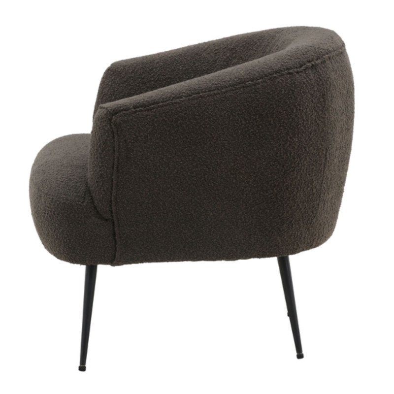 Fauteuil moderne en tissu bouclé gris FREDDY