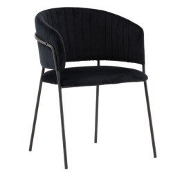 Lot de 2 chaises en velours noir MATIJA