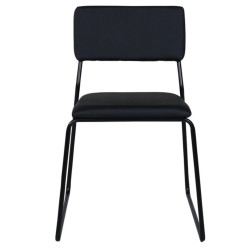 Lot de 2 chaises en simili noir PIZAKA