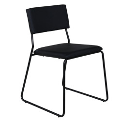 Lot de 2 chaises en simili noir PIZAKA