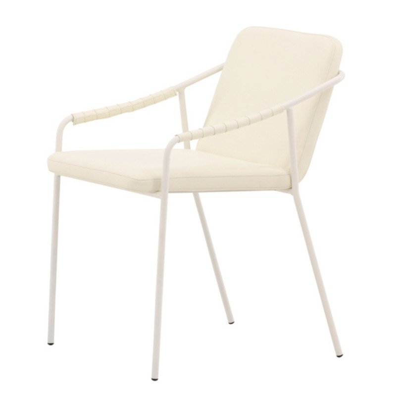 Lot de 2 chaises tendance en simili blanc CRISTIALA