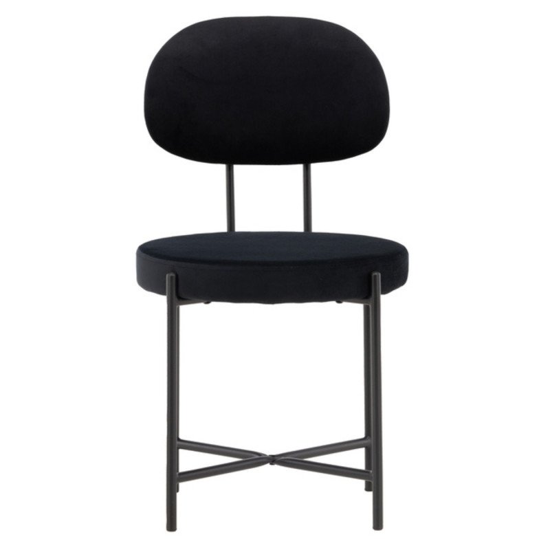 Lot de 2 chaises modernes en velours noir LIONELA