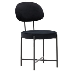 Lot de 2 chaises modernes en velours noir LIONELA